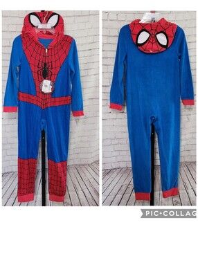 New Disney Marvel Spider-Man Union Suit Pajama, Size 8